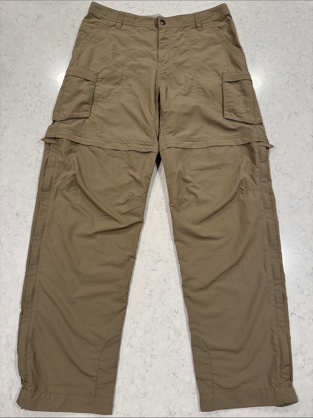 REI Women's 12 Convertible Cargo Utility Nylon Pants Khaki Lightweight Hiking